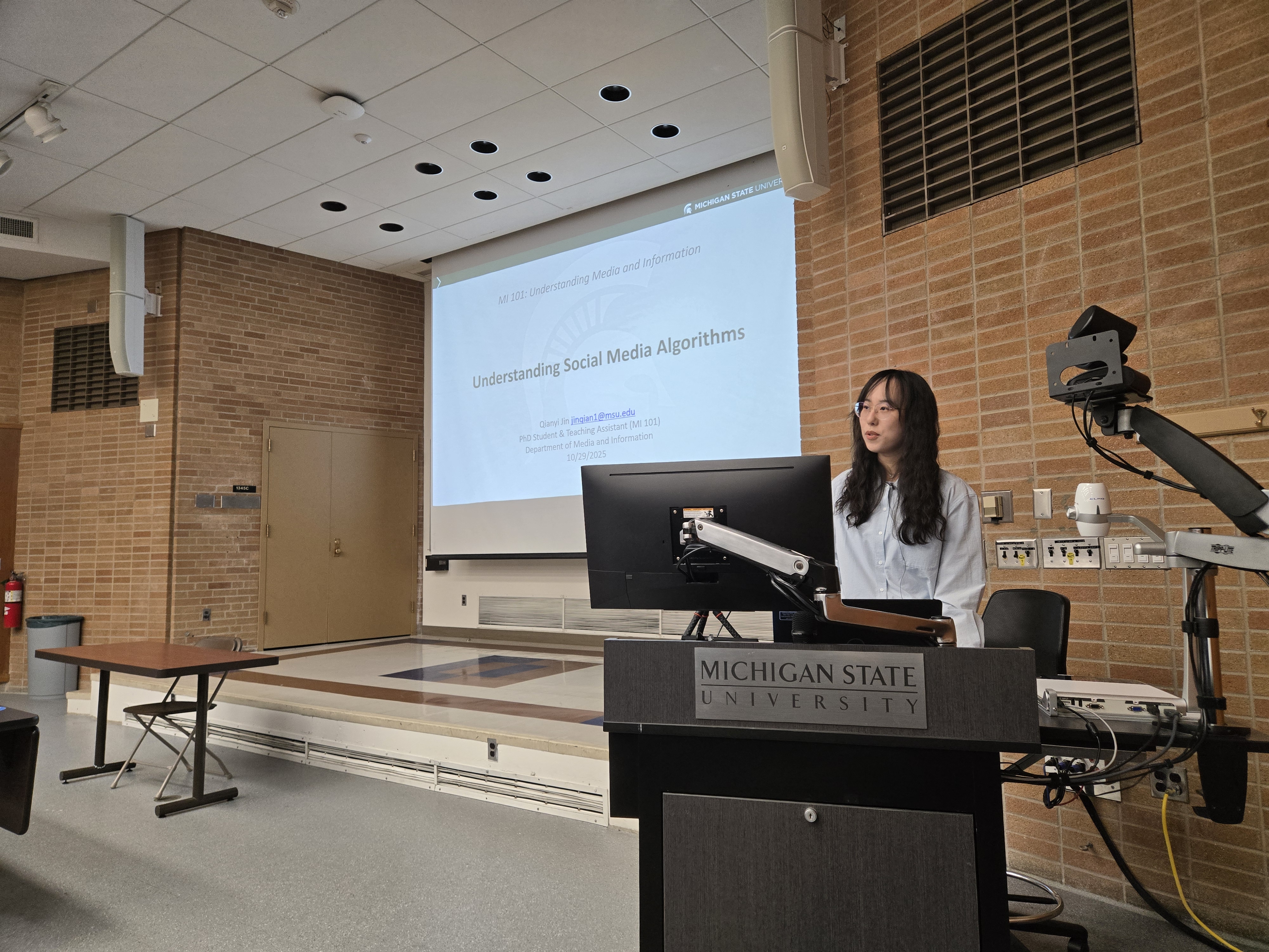 MI 101 guest lecture classroom photo
